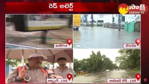 Heavy Rains Lashes Down Areas in Narsingi Hyderabad