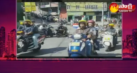 Rahul Gandhi Rides Pillion On Scooter In Mizoram