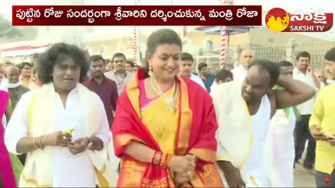 Minister RK Roja Birthday 2023 Jabardasth Team and RK Roja Visit Tirumala Temple