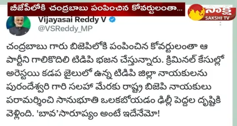 MP Vijayasai Reddy Counter To Purandeswari On Twitter