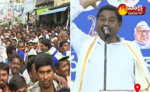 Minister Dharmana Prasada Rao Speech At YSRCP Samajika Sadhikara Bus Yatra At Chodavaram