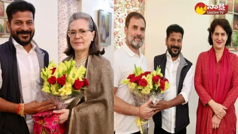 CM Revanth Reddy Meets Sonia Gandhi  Rahul Gandhi And  Priyanka Gandhi at Delhi 