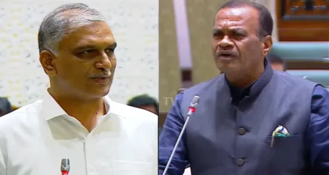 Minister Komatireddy Venkat Reddy Vs Harish Rao