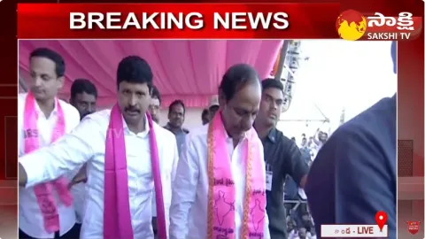 EX CM KCR Grand Entry at Nalgonda Public Meeting