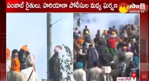 Tear Gas Apply On Protesting Farmers At Delhi Border