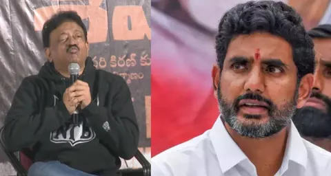 RGV Gives Kiss To Nara Lokesh