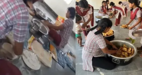 Students Cooking In Hostel At Kamareddy 