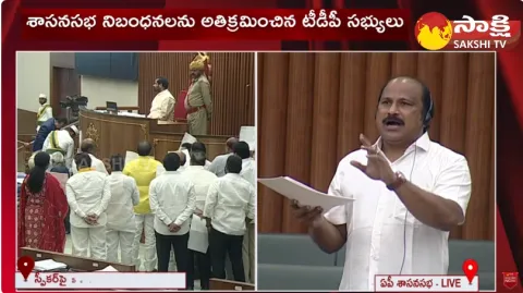 TDP MLAs Misbehaviour On Speaker In Assembly