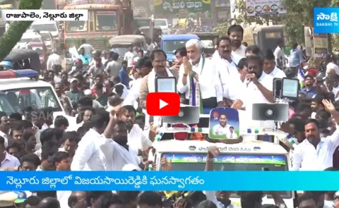 Grand Welcome to MP Vijaysai Reddy in Nellore 