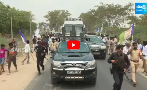 CM YS Jagan Bus Yatra Visuals At Sattenapalle