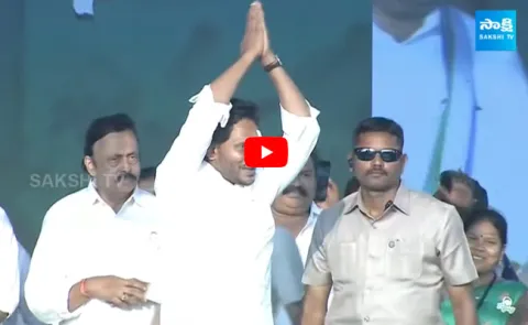 CM YS Jagan Grand Entry At Gudivada Public Meeting 