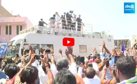 CM YS Jagan Bus Yatra Visuals At Chittoor 