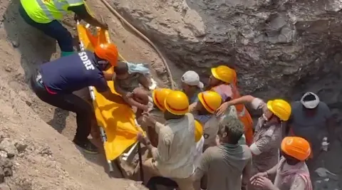 SDRF Rescues Boy From Bore Well In Karnataka