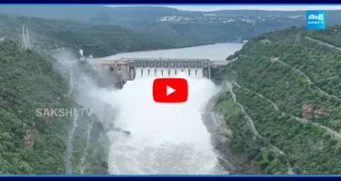 Srisailam Dam Gates Opening Drone Video