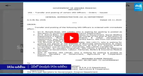 IAS Transfers In Andhra pradesh 