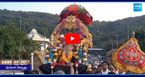 Huge Arrangements Or Simhadri Appanna Teppotsavam 