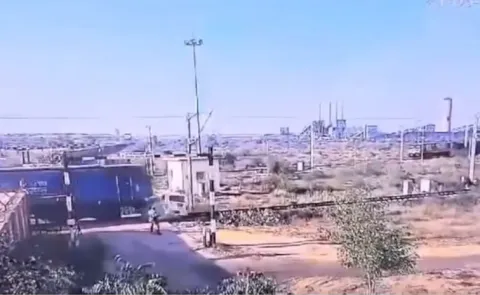 Rajasthan Train Running on the Track hits suv Cisf Personal cctv Footage