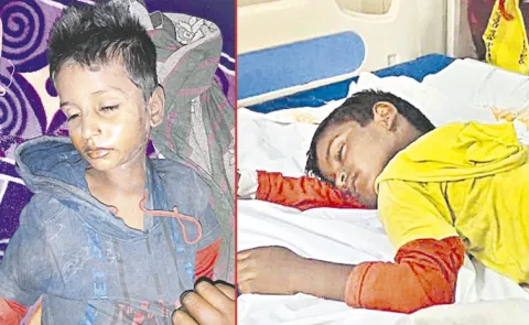 Woman Beats 2 children In Andhra pradesh