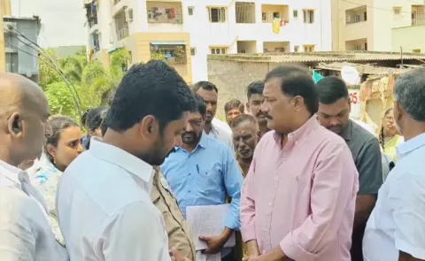TDP MLA Ganta Srinivasa Rao Verbal Abuse On Sanitary Inspector
