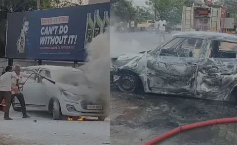 Car Accident In Petrol Bunk Mahabubabad District
