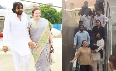 Pawan Kalyan Reached Hyderabad With His Son Mark Shankar