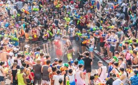 Thailands Annual New Year Festival Public Water Fights Special Attraction