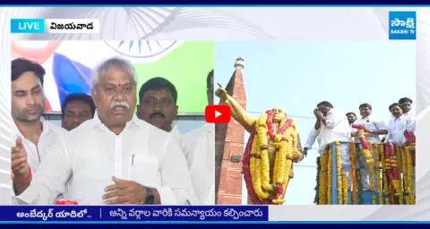 YSRCP Leaders Pay Tribute To Ambedkar Statue