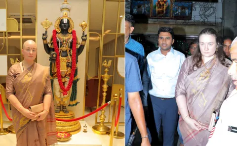 pawan kalyan wife anna lezhneva tirumala Visit