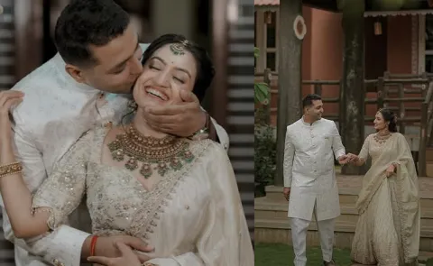Vaishnavi Gowda and Anukool Mishra look ethereal in their engagement