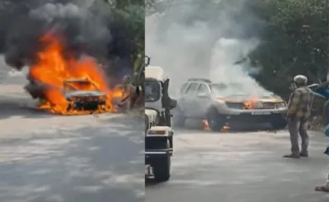 Car Fire Accident At Tirumala Ghat Road