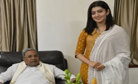 Actress Pranitha Invites Karnataka CM Siddaramaiah For Her Son Naming Ceremony