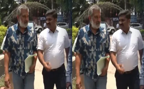Tollywood Director SS Rajamouli At Khairathabad RTO Office