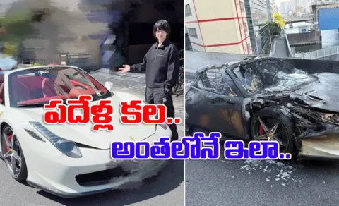 Ferrari Burned To Ashes After One Hour Of Driving Photos Viral