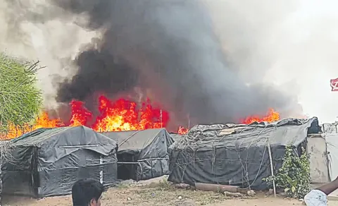 Fire accident in Hayatnagar