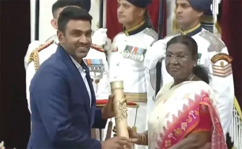 Ravichandran Ashwin Honoured By President Droupadi Murmu, Receives Padma Shri Award