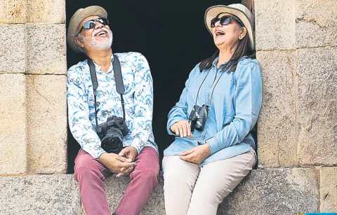 Senior citizens traveling the world