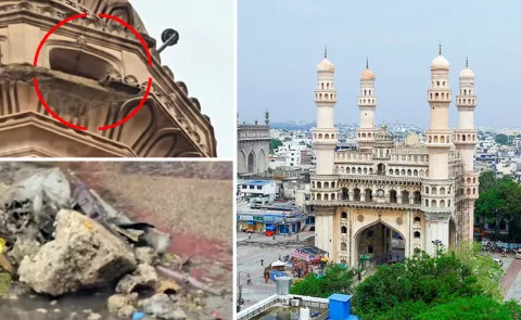Heavy Rain: Flakes Of Historic Charminar Fell Down