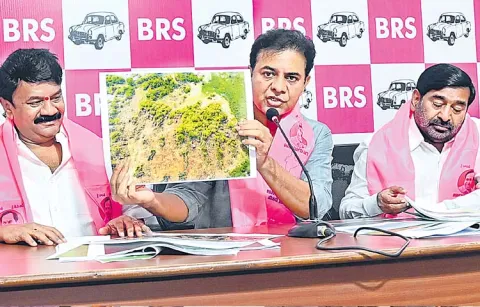 BRS Working President KTR on HCU lands