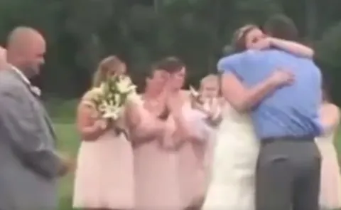 Husband left his wife speechless after he brought a surprise guest to their wedding