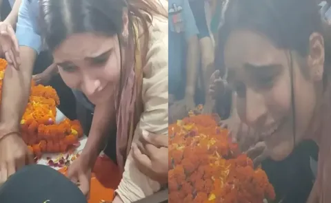 IAF PilotSiddharth YadavFiancee Breaks Down Next To His Coffin