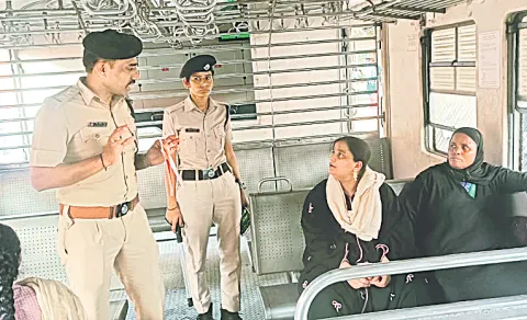 Police security On Hyderabad MMTS 