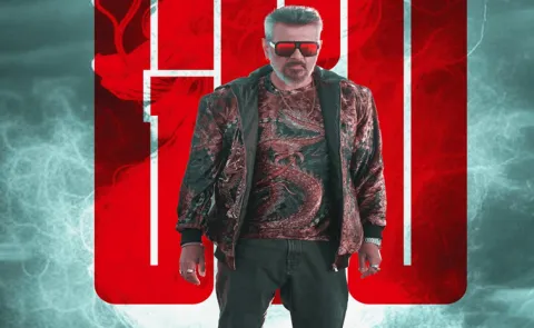 Ajith Kumar Latest Movie Good Bad Ugly Cut Out Collapsed at Theatre