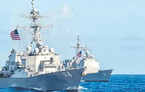 US warships deployed off the coast of Visakhapatnam