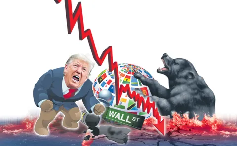 Rs 14 lakh crore wiped off from Indian stock market as Trump tariffs