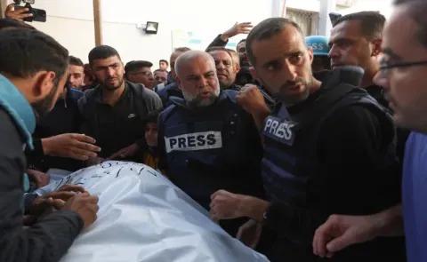 Israeli strike on hospital camp used by Gaza journalists kills 10 people