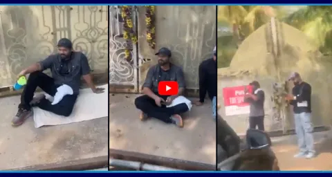 Manchu Manoj Protest In Front Of Mohan Babu House