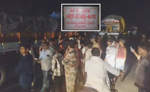 Rice laden lorries from AP stopped by Telangana cops on border