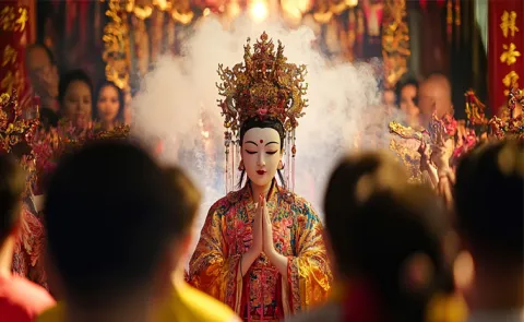 Malaysias temple unveiled the worlds first AI Mazu statue15