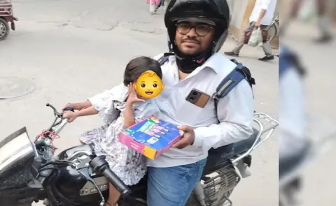 Swiggy Delivery Agent With 2 Year Old Daughter Internet reacts  7