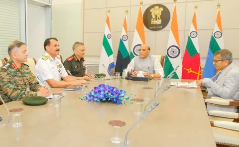 Defence Minister Rajnath Singh reviews security situation12